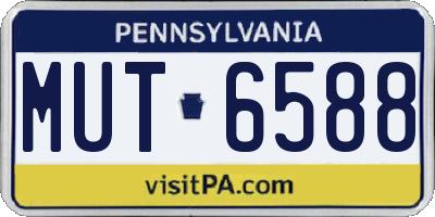 PA license plate MUT6588