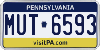 PA license plate MUT6593