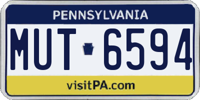 PA license plate MUT6594