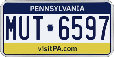 PA license plate MUT6597