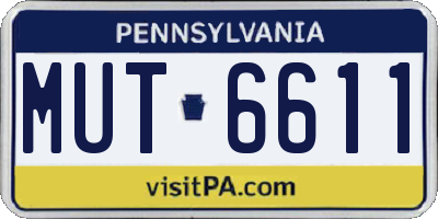 PA license plate MUT6611