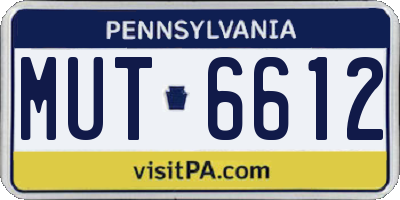 PA license plate MUT6612