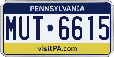PA license plate MUT6615