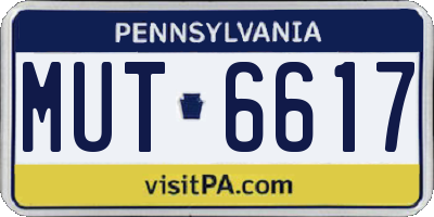 PA license plate MUT6617