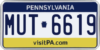 PA license plate MUT6619