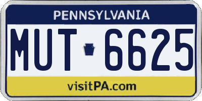 PA license plate MUT6625