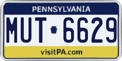 PA license plate MUT6629