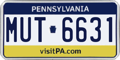 PA license plate MUT6631