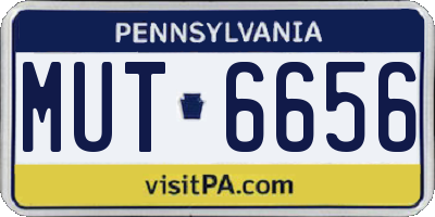 PA license plate MUT6656