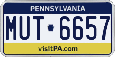 PA license plate MUT6657