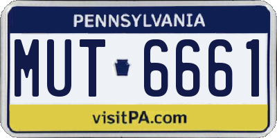 PA license plate MUT6661