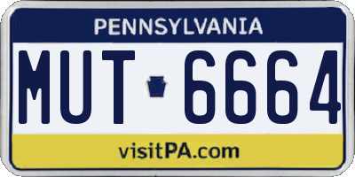 PA license plate MUT6664