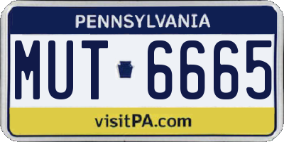 PA license plate MUT6665