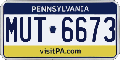 PA license plate MUT6673