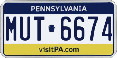 PA license plate MUT6674