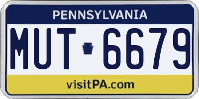 PA license plate MUT6679