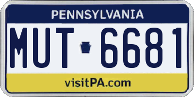 PA license plate MUT6681