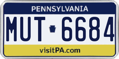 PA license plate MUT6684