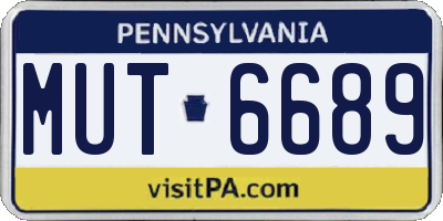 PA license plate MUT6689