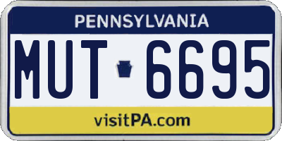 PA license plate MUT6695