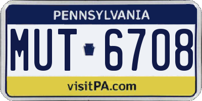 PA license plate MUT6708