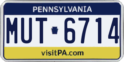 PA license plate MUT6714