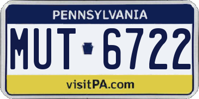 PA license plate MUT6722