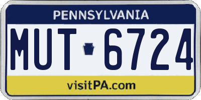PA license plate MUT6724