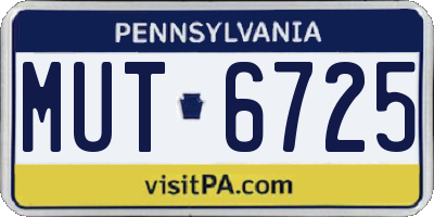 PA license plate MUT6725
