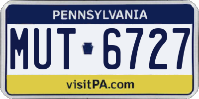 PA license plate MUT6727