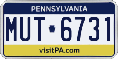 PA license plate MUT6731