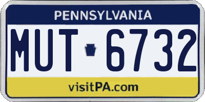 PA license plate MUT6732