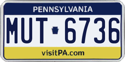 PA license plate MUT6736