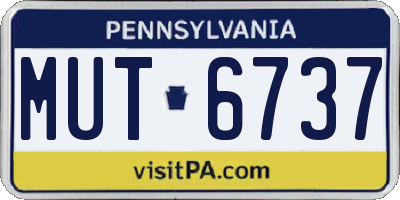 PA license plate MUT6737