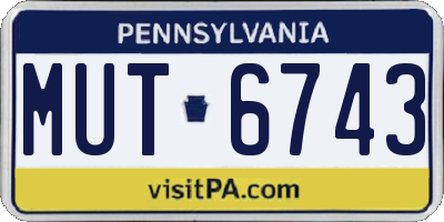 PA license plate MUT6743
