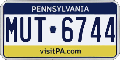 PA license plate MUT6744