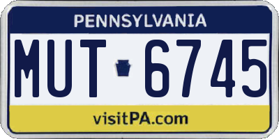 PA license plate MUT6745