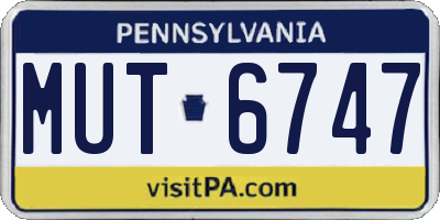 PA license plate MUT6747