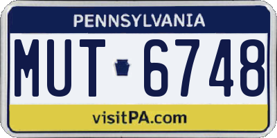 PA license plate MUT6748