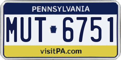 PA license plate MUT6751