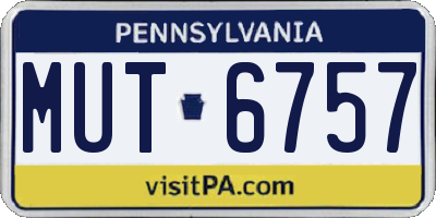 PA license plate MUT6757