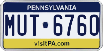 PA license plate MUT6760