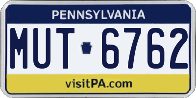 PA license plate MUT6762