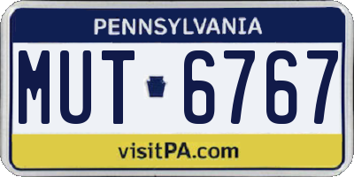 PA license plate MUT6767