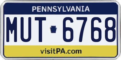 PA license plate MUT6768