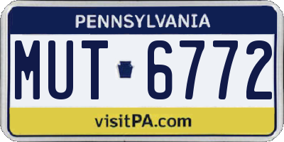 PA license plate MUT6772