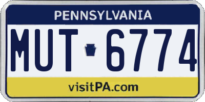PA license plate MUT6774