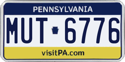 PA license plate MUT6776