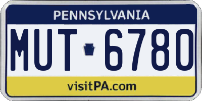 PA license plate MUT6780