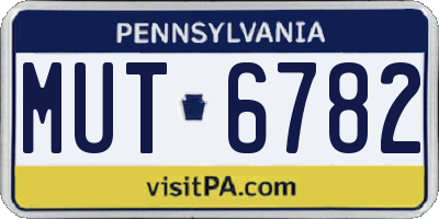 PA license plate MUT6782